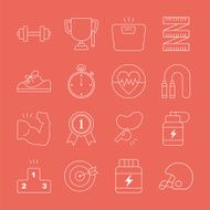 Sport line icon set N3
