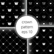 Crown vector icons set seamless pattern art N2