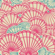 Vector seashells seamless pattern