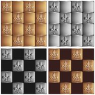 gold and silver seamless patterns royal lily set