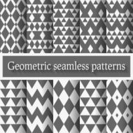 Monochrome geometric seamless patterns set N2