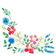 Floral background with watercolor flowers