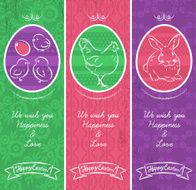 Greetings web banner for Easter Day with egg frame N2