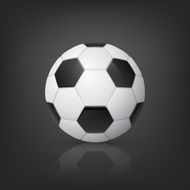 Traditional style soccer ball on black background Vector illustration