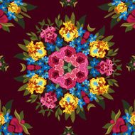 Floral abstract boho or hippie seamless pattern background