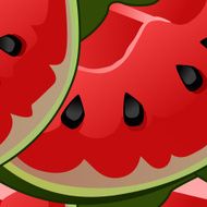 Seamless background with watermelon slices N2