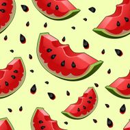 Seamless background with watermelon slices N3