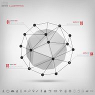 Abstract polygonal geometric background with web icons Triangle elements N2