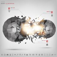 Abstract polygonal geometric background with web icons Triangle elements N5