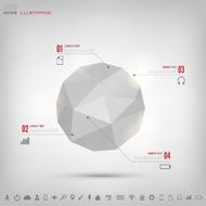 Abstract polygonal geometric background with web icons Triangle elements N6