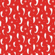 Chili peppers red seamless pattern background