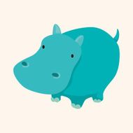 animal hippo cartoon theme elements N19