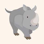 animal rhinoceros cartoon theme elements N5
