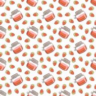 jar of jam and strawberries pattern
