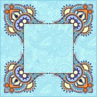 floral frame ethnic ukrainian ornament on paisley background N2
