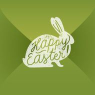 easter postal envelop happy rabbit label vector illustration