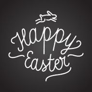 easter label handwritten calligraphy on chalkboard vector illustration