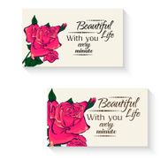 business cards with flowers