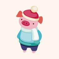 animal winter cartoon theme elements N32