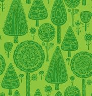 Seamless vector pattern with trees