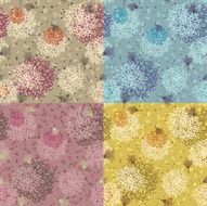 Set of 4 seamless texture with floral pattern