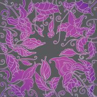 Vector background with ornament of the graphic flowers N5