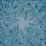 Vector background with ornament of the graphic flowers N7