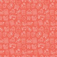 Shopping line icon pattern set N4