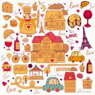 Vector set of Paris symbols