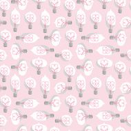 Vintage Colored Light Bulbs Seamless Pattern