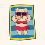 animal summer cartoon theme elements N76