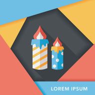 Candle flat icon with long shadow eps10 N11