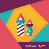 Candle flat icon with long shadow eps10 N12