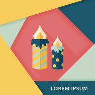 Candle flat icon with long shadow eps10 N13