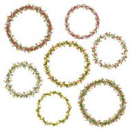 Vector floral circle frames for your design