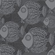 seamless pattern of a lot beautiful decorative fishes N2