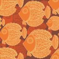 seamless pattern of a lot beautiful decorative fishes N3