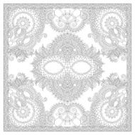 coloring book square page for adults - ethnic floral carpet N2