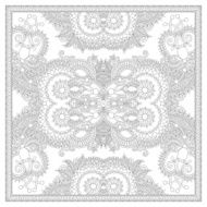 coloring book square page for adults - ethnic floral carpet N3