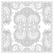 coloring book square page for adults - ethnic floral carpet N4