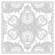 coloring book square page for adults - ethnic floral carpet N5