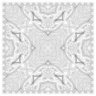 coloring book square page for adults - ethnic floral carpet N6