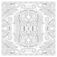 coloring book square page for adults - ethnic floral carpet N7