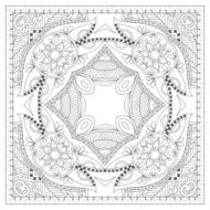 coloring book square page for adults - ethnic floral carpet N8