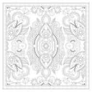 coloring book square page for adults - ethnic floral carpet N9