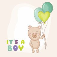 Cute Baby Bear Background - Shower or Arrival Card N2