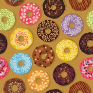 Seamless pattern with donuts