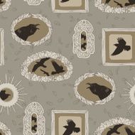 Decorative frames with portraits of crows