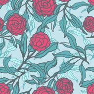 Vector seamless floral pattern with lily flowers