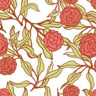 Vector seamless floral pattern with lily flowers N2